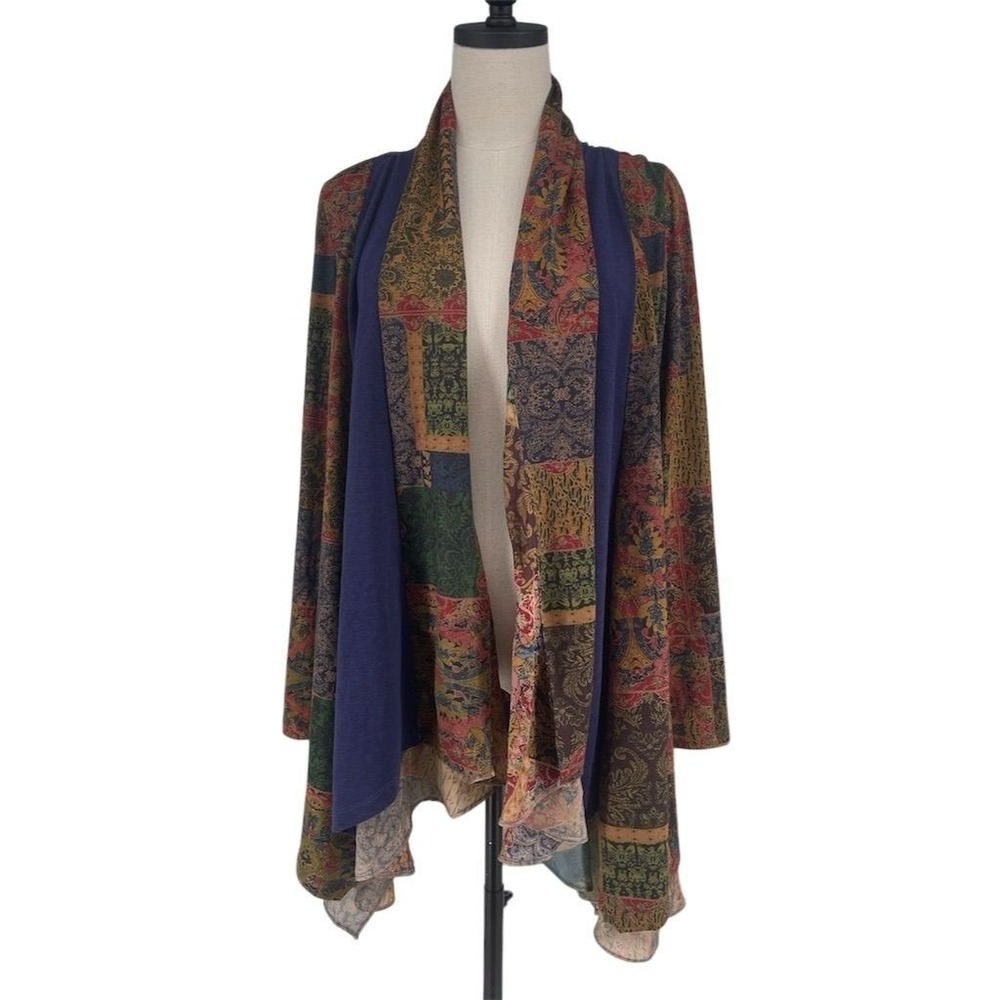 Soft Surroundings Women's M Paisley Cardigan Sweater Multicolor Boho